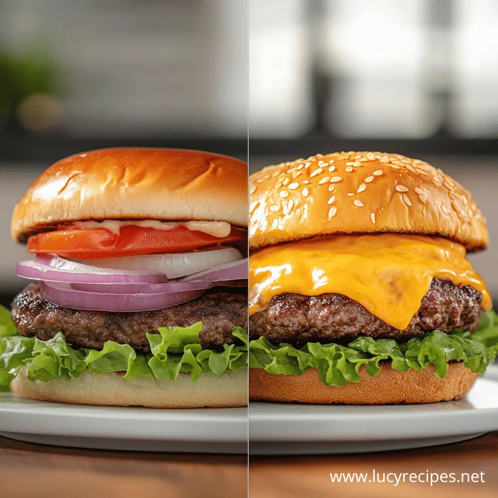 Fresh toppings or melty cheese? The ultimate Hamburger vs Cheeseburger showdown—what's your pick?