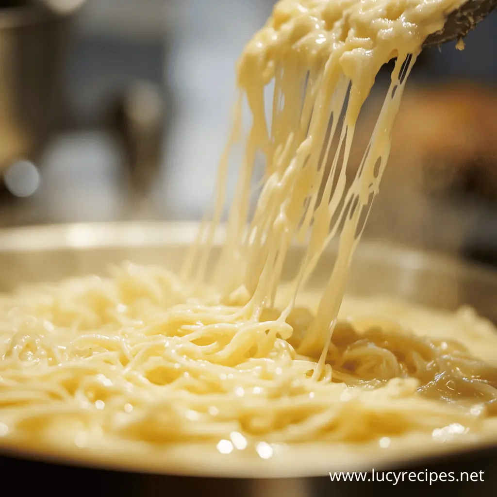 A pot of creamy, cheesy pasta with gooey melted cheese stretching from a fork. Best Cheese for Mac and Cheese